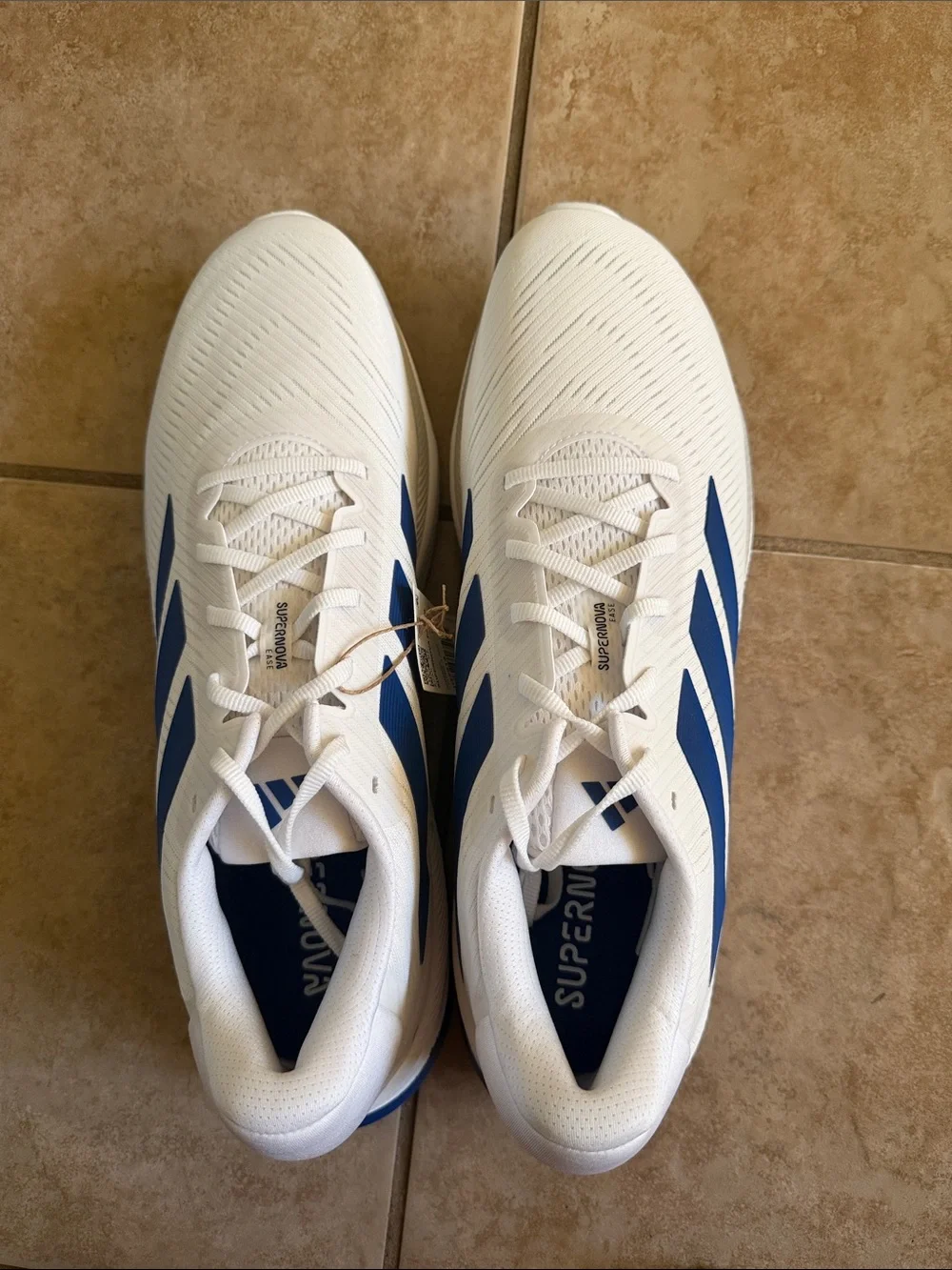 Adidas Men’s Supernova Ease Running Shoes - White/Blue Size 14.5